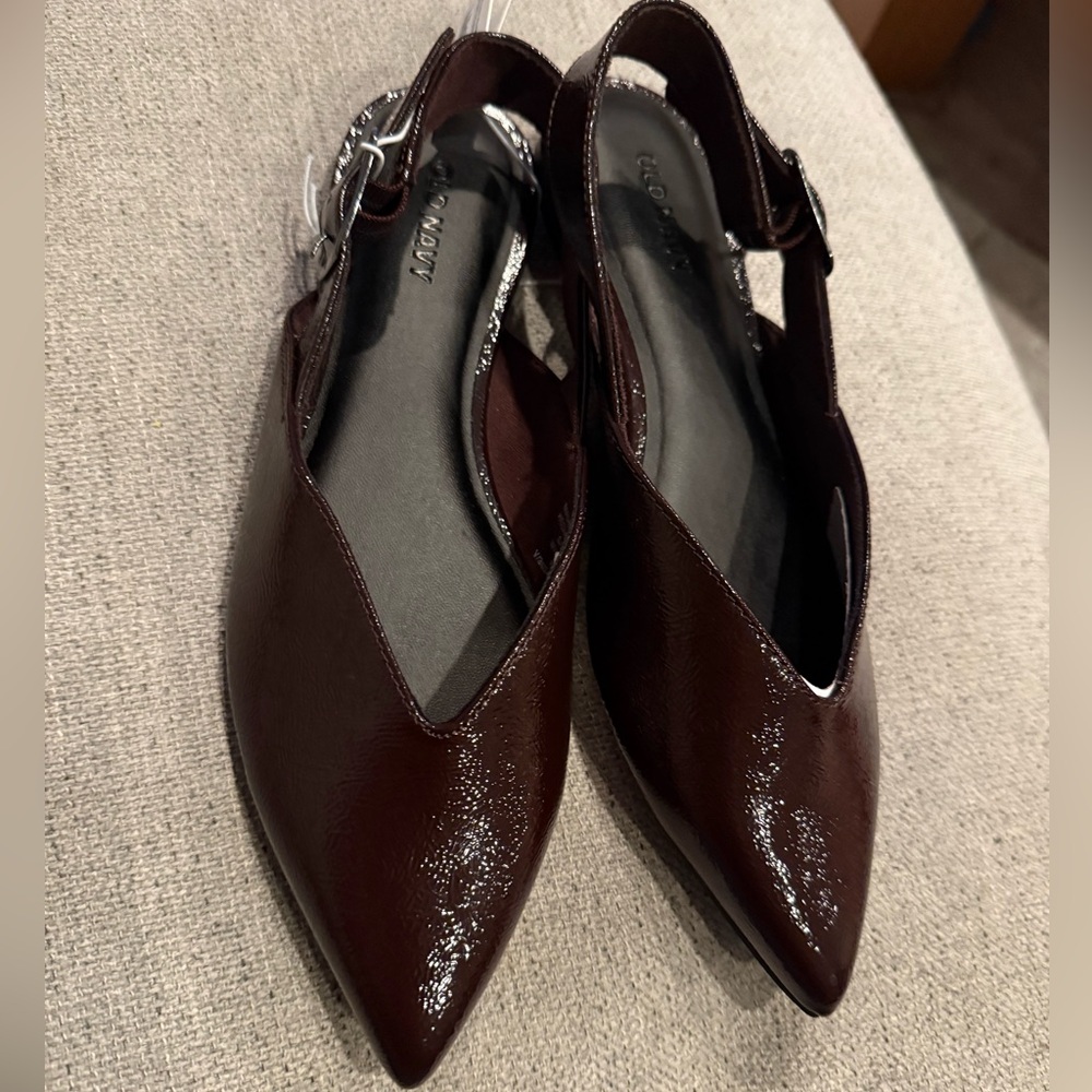 Wide Strap Slingback Flats